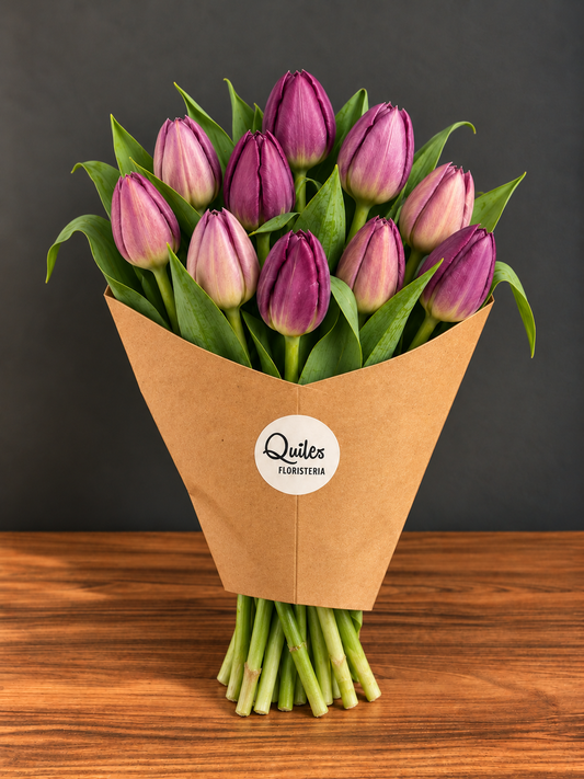Ramo de 10 Tulipanes en estuche