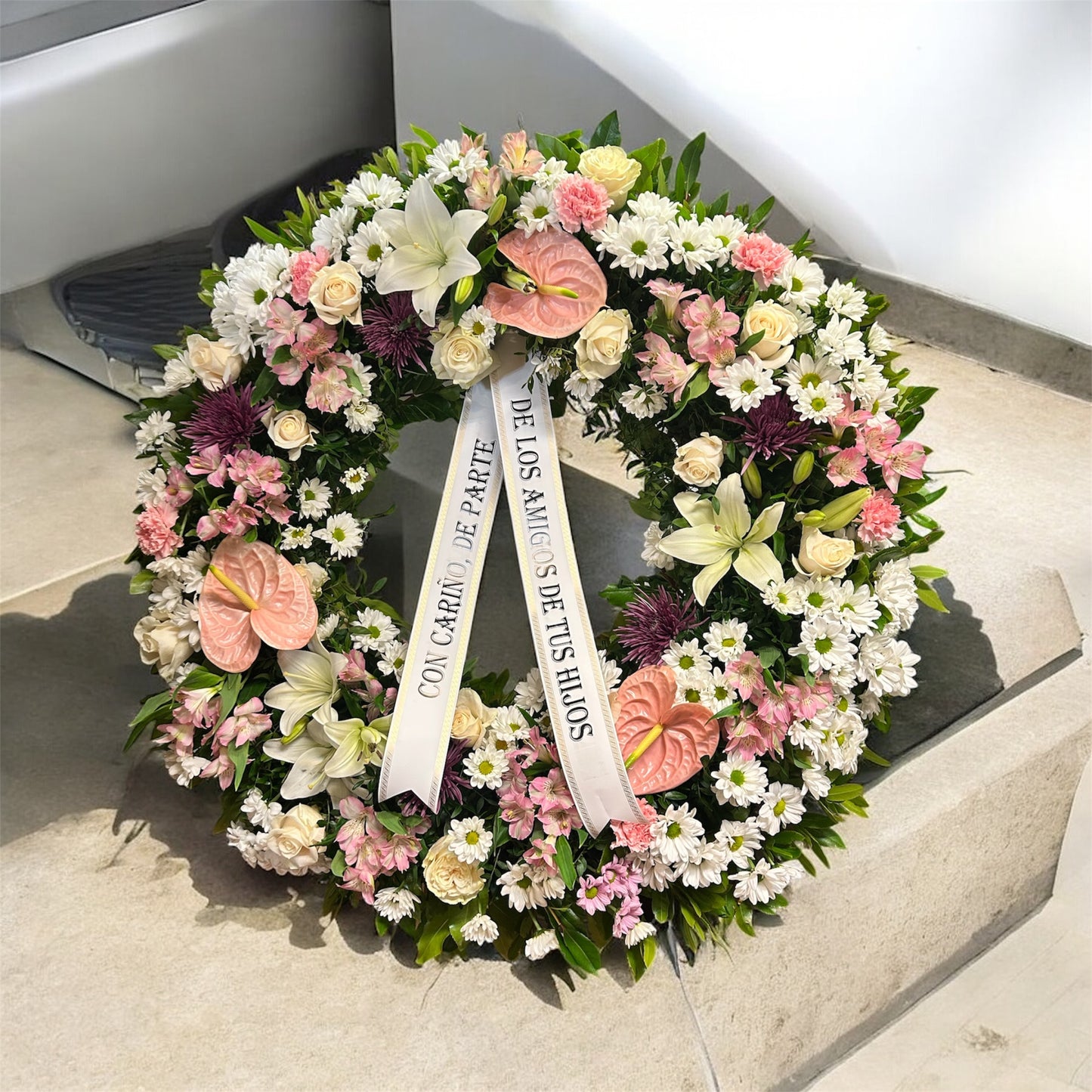 Corona Funeraria Redonda Extra Grande